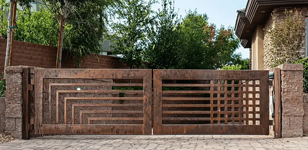 Custom driveway gate installation for a home entrance in Pasadena, CA
