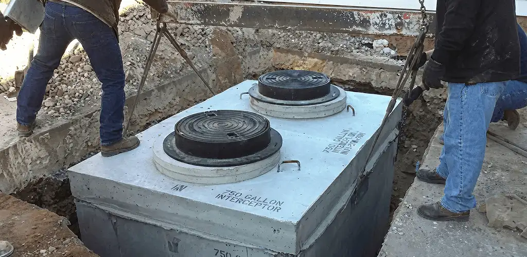 Grease trap installation for a commercial property drainage system in Pasadena, CA